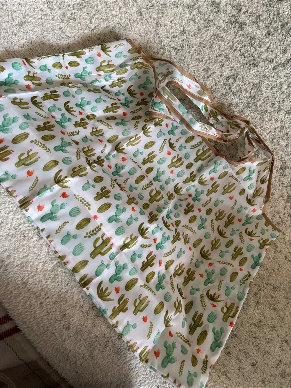Desert Cactus Poly Canvas Large Tote Travel Bag Built in Case NWT 22x23”